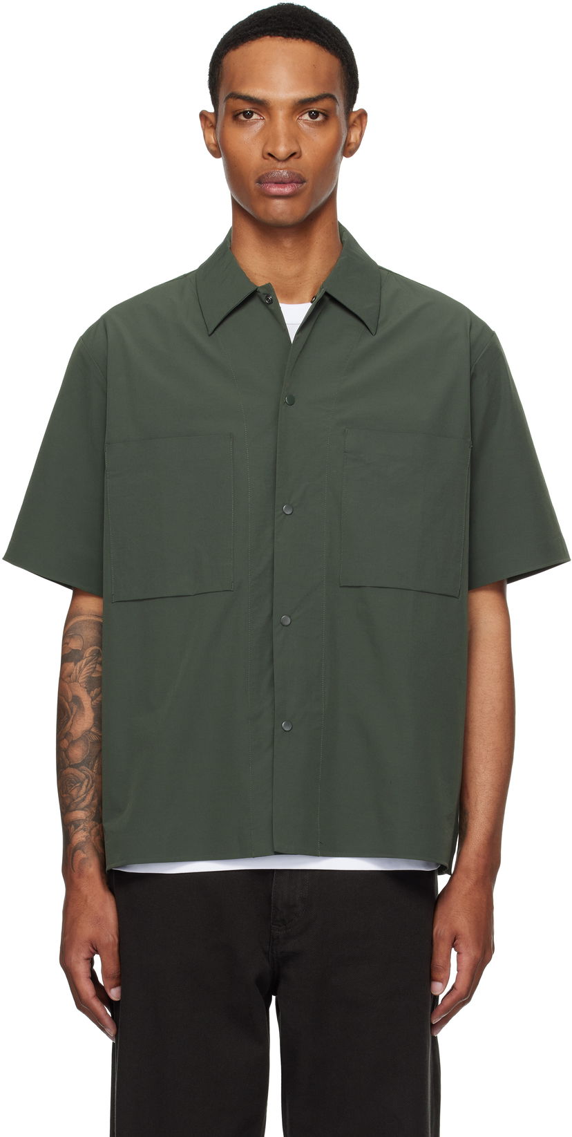 Paita NORSE PROJECTS Norse Projects Hermann Travel Light Short Sleeve Shirt Vihreä | N40-0824