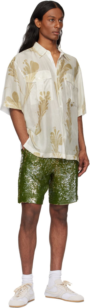 Shortsit Dries Van Noten Dries Van Noten Sequin Shorts Vihreä | 251-080973-1480, 3