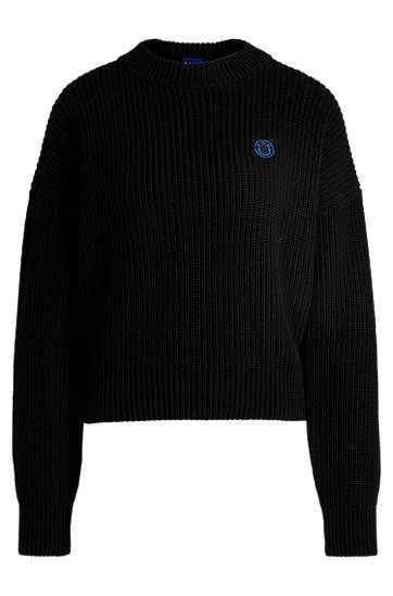 Villapaita BOSS Relaxed Fit Sweater with Patch by HUGO Musta | 50530283