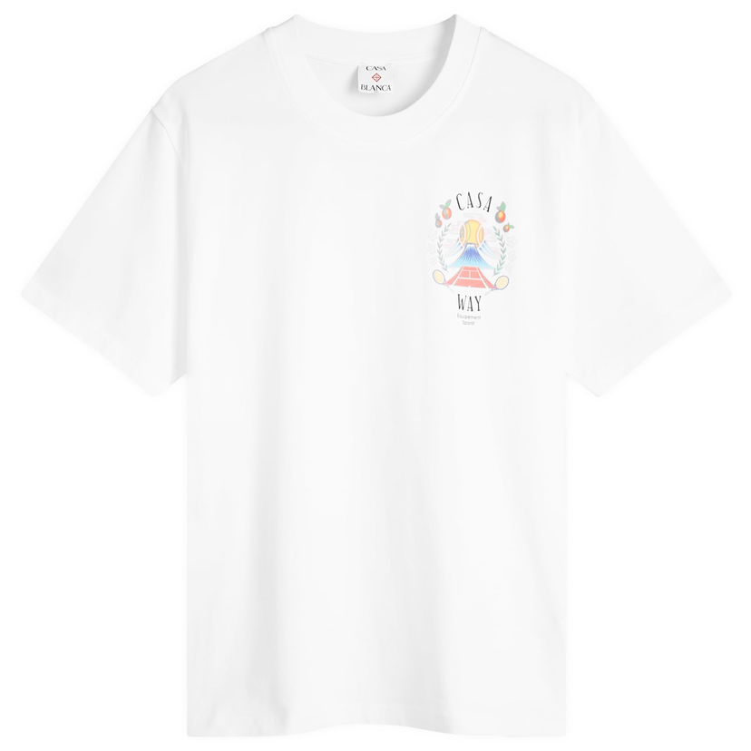 T-paita Casablanca Casa Way Mountain Printed T-Shirt, Size Large Valkoinen | WPF25-JTS-046-03