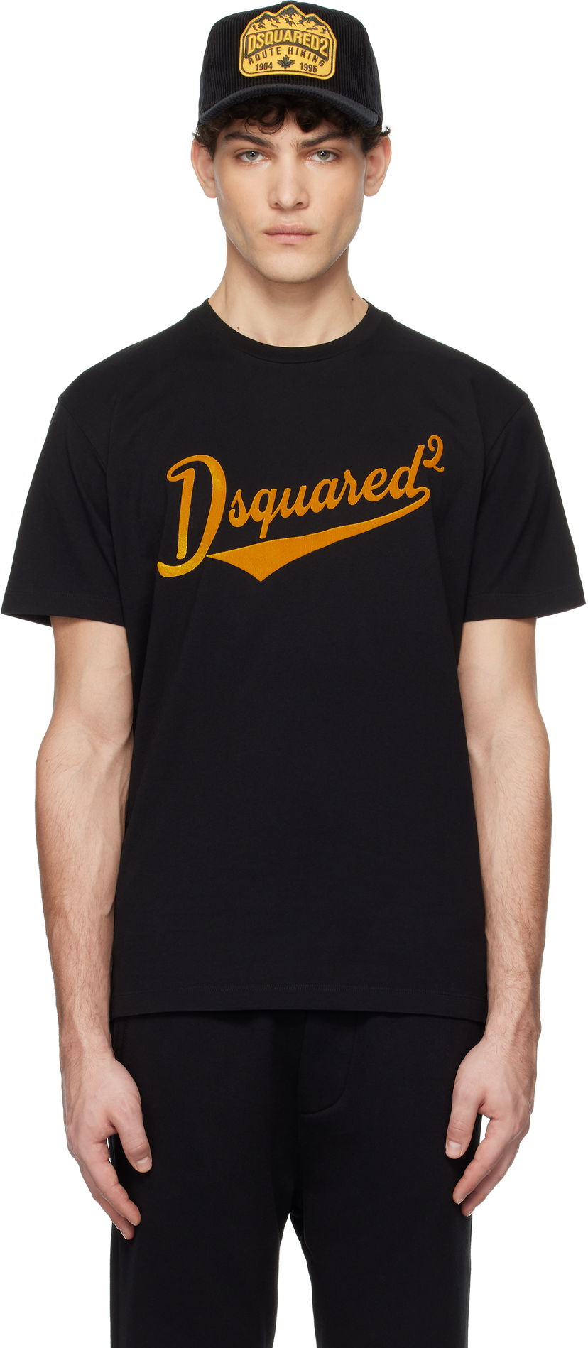 T-paita DSQUARED2 Dsquared2 Cool Fit Velvet Logo T-Shirt Musta | S74GD1394_D20020