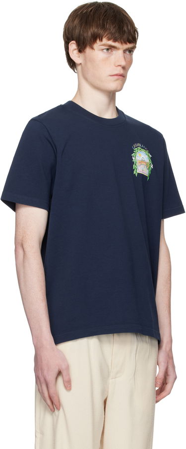T-paita Casablanca Casablanca L'Arche De Tennis T-Shirt Tummansininen | MPF25-JTS-001-14-EX-FLANNELS, 1