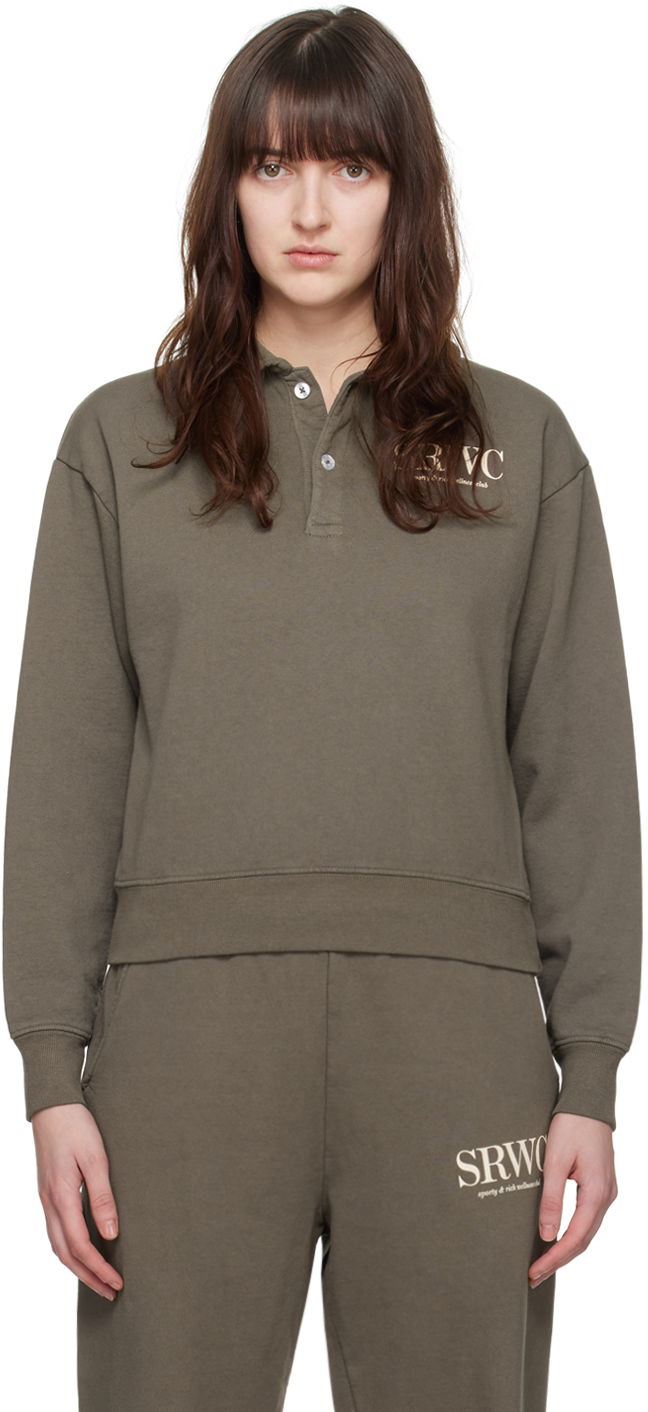 Poolopaita Sporty & Rich Upper East Side Polo "Taupe" Vihreä | POAW235ER
