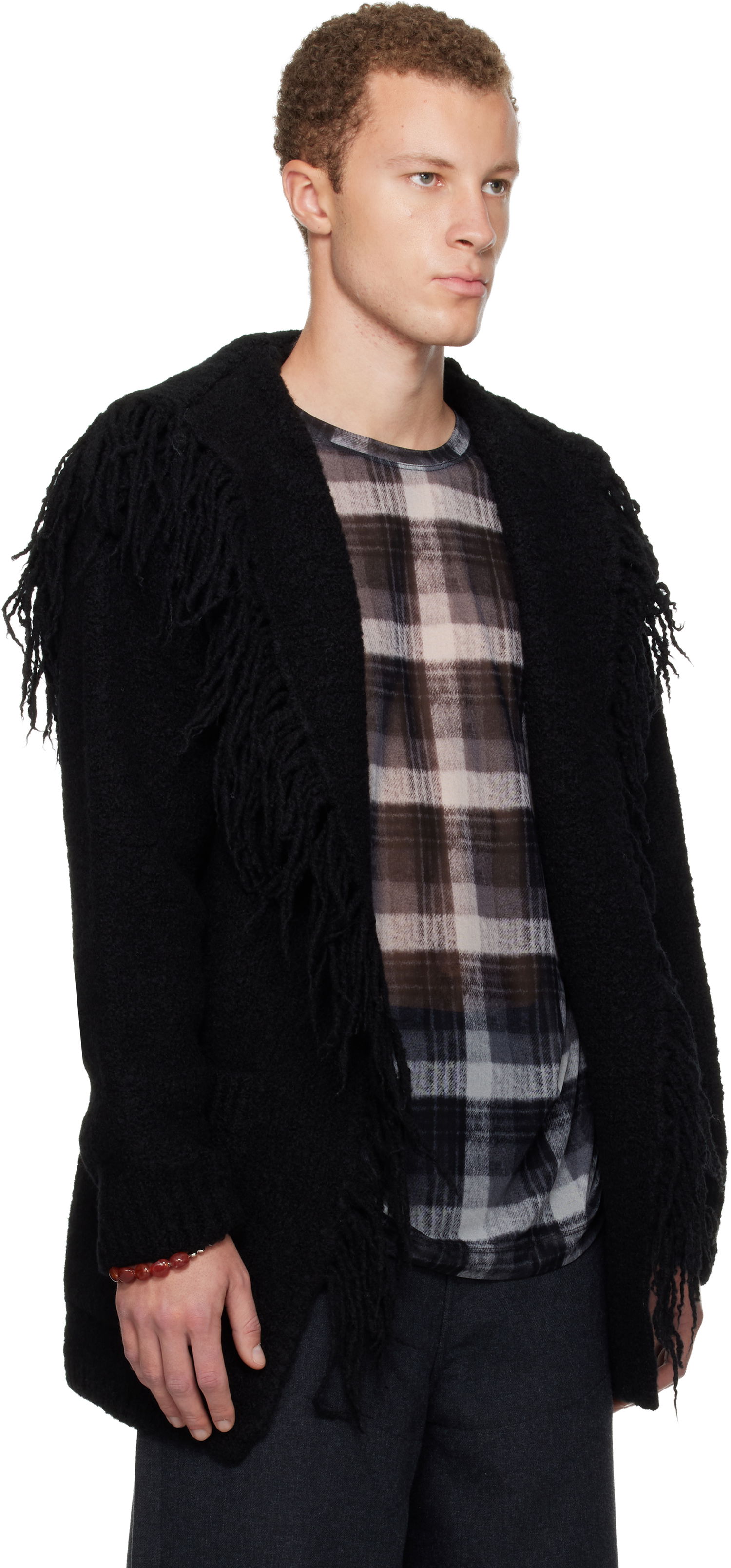 Villapaita Dries Van Noten Dries Van Noten Fringed Cardigan Musta | 252-021237-2721, 1