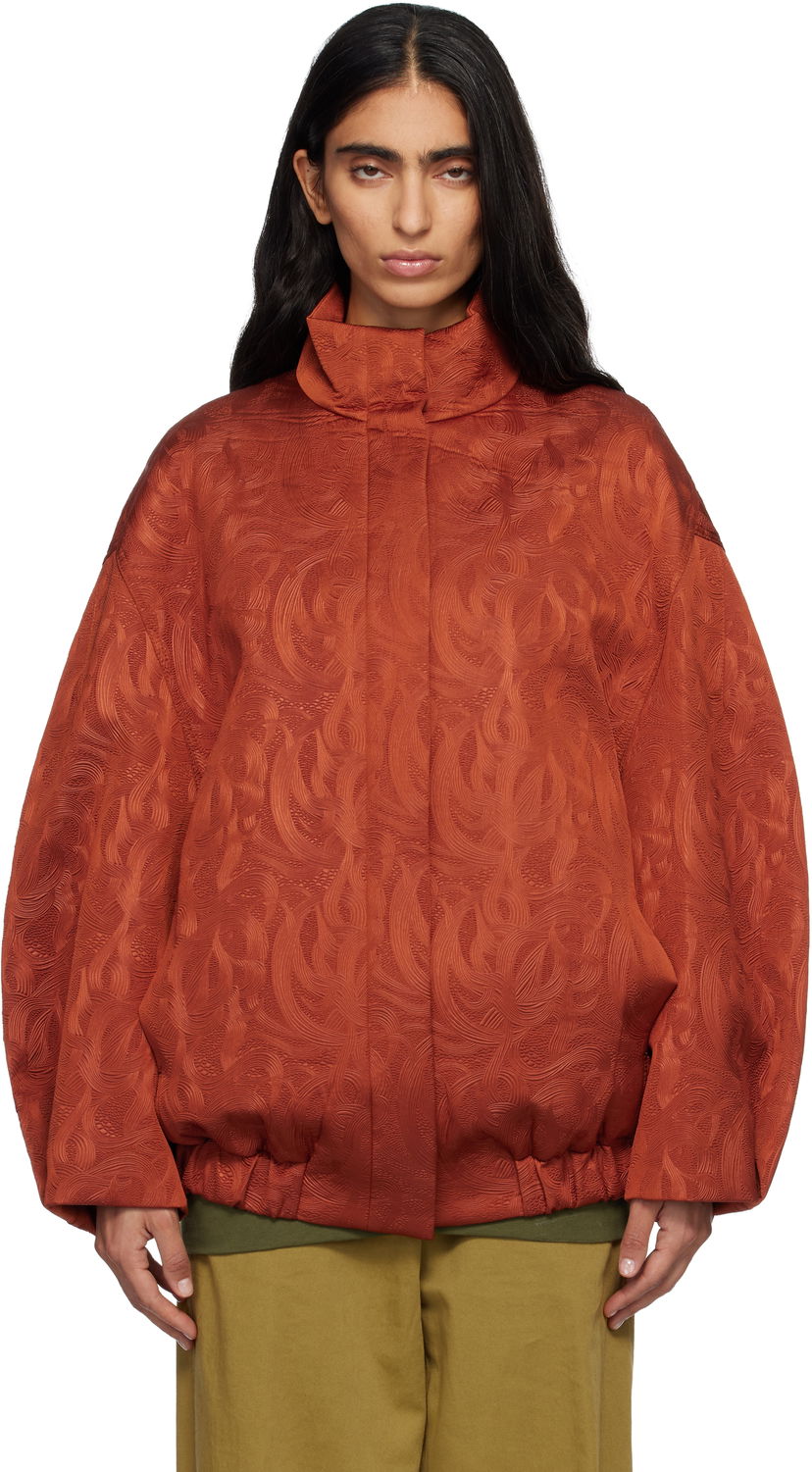 Takki Dries Van Noten Dries Van Noten Matelassé Funnel Neck Jacket Oranssi | 252-010500-2162