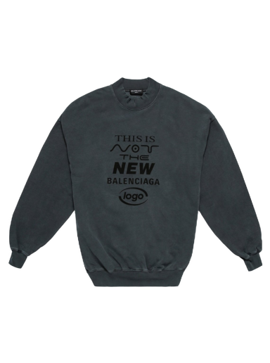 Villapaita Balenciaga This Is Not Logo Crewneck Musta | 652981TKVE41069