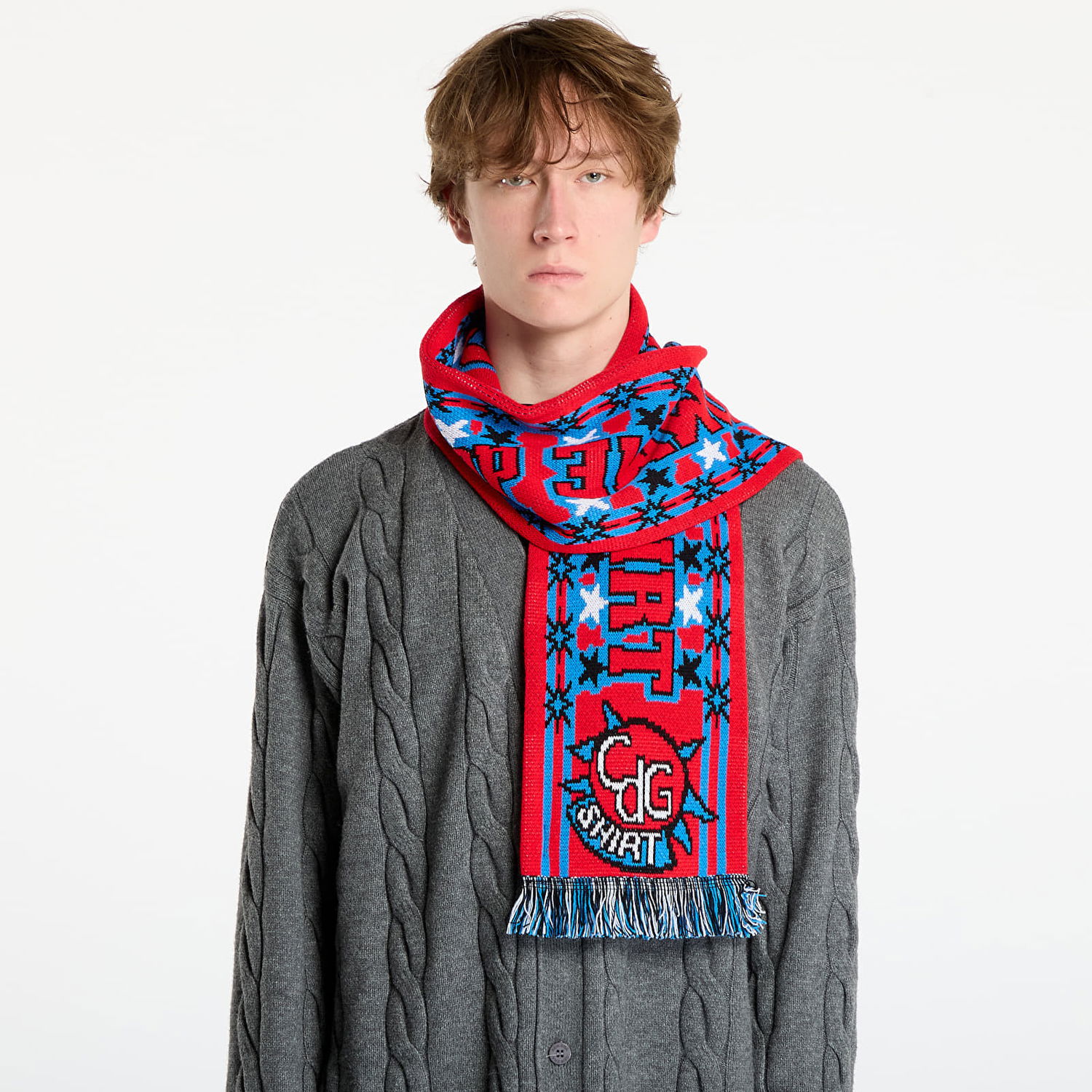 Huivi Comme des Garçons Comme des Garçons SHIRT Graphic Knit Scarf Monivärinen | FP-K401-W25 Blue, 0