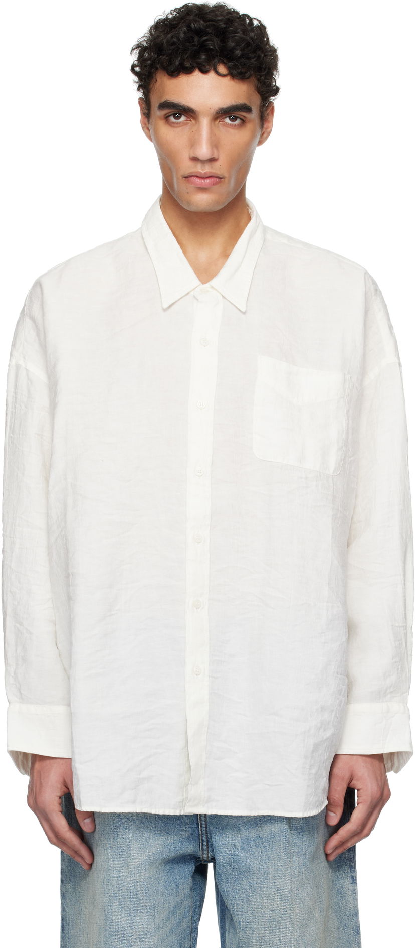 Paita R13 R13 Drop Neck Shirt Valkoinen | R13MR004-R364A