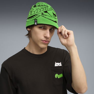Pipo Puma PUMA x RIPNDIP Knitted Beanie with Graphic Print Musta | 026596_01, 2