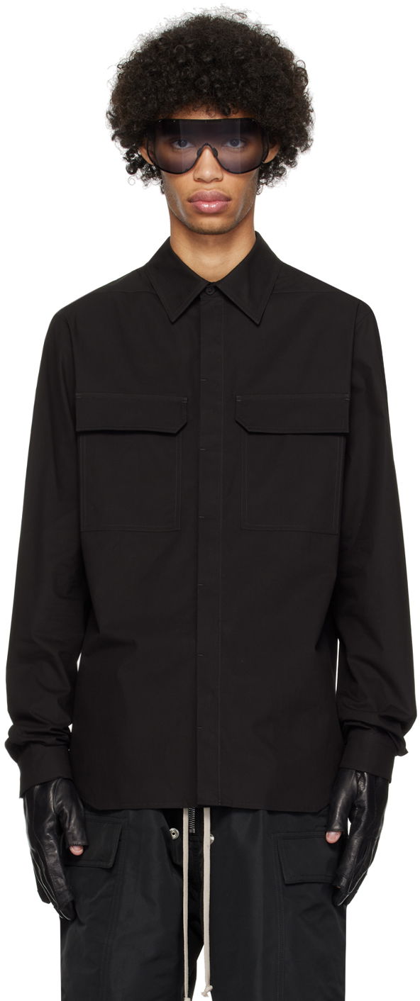 Paita Rick Owens Work Shirt Musta | RU01D3291 P