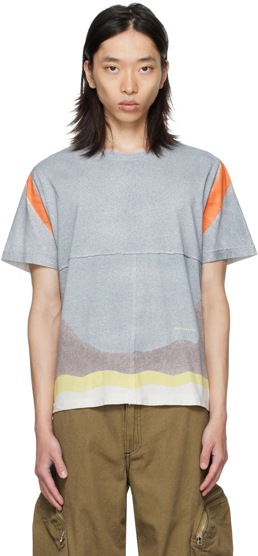 T-paita Eckhaus Latta Eckhaus Latta Lapped T-Shirt Harmaa | 301-EL-PF25-V
