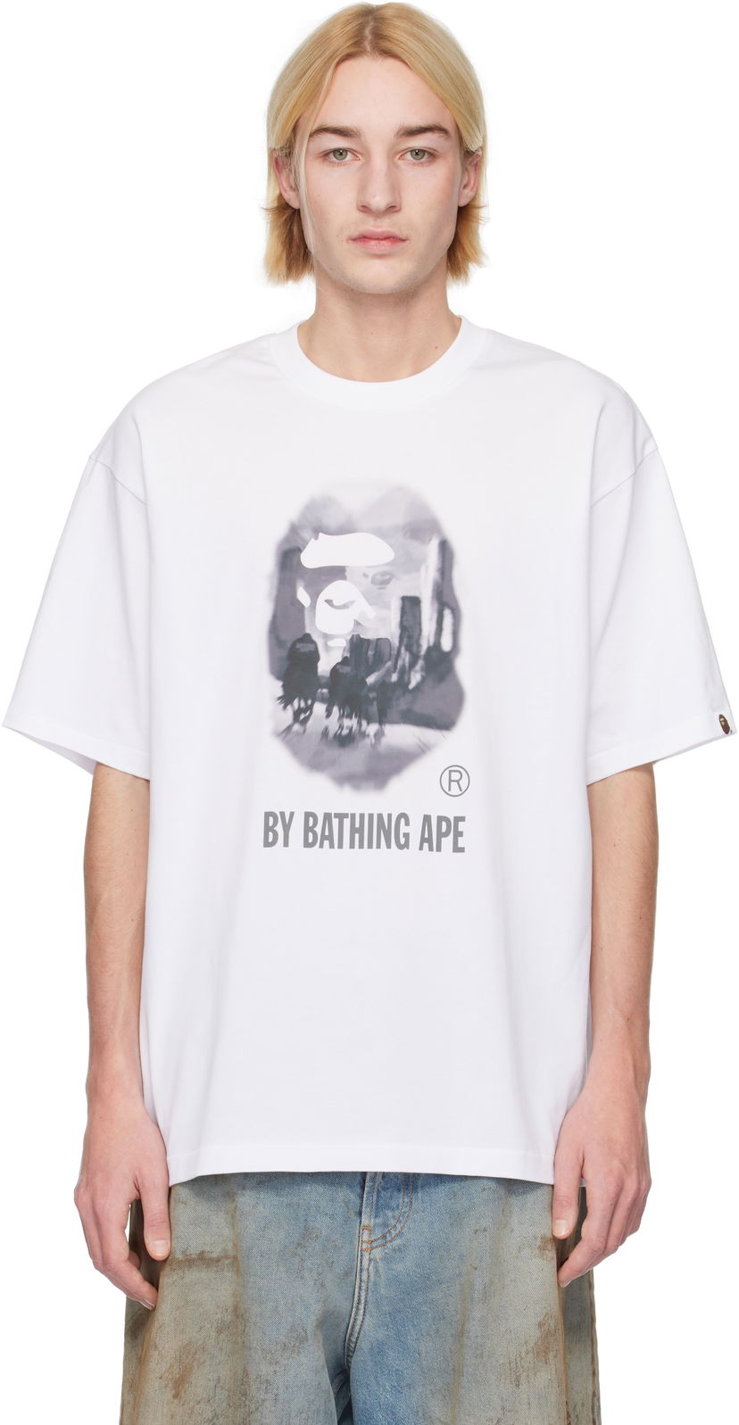 T-paita BAPE Painting Relaxed Fit Graphic T-Shirt Valkoinen | 001TEK801305M