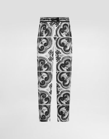 Housut Dolce & Gabbana Dolce & Gabbana Majolica-Print Linen Trousers Monivärinen | GV4LHTFP4M8IU3TN, 0