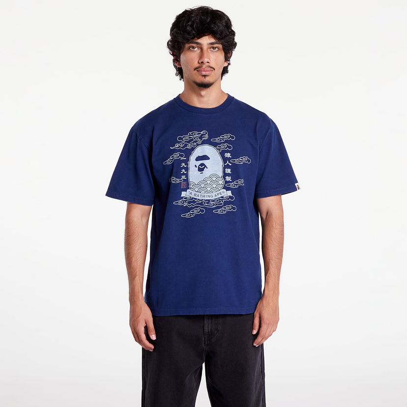 T-paita BAPE A BATHING APE 31St Anniversary Japan Ape Head Tee Indigo Tummansininen | 001CSK201023F ING