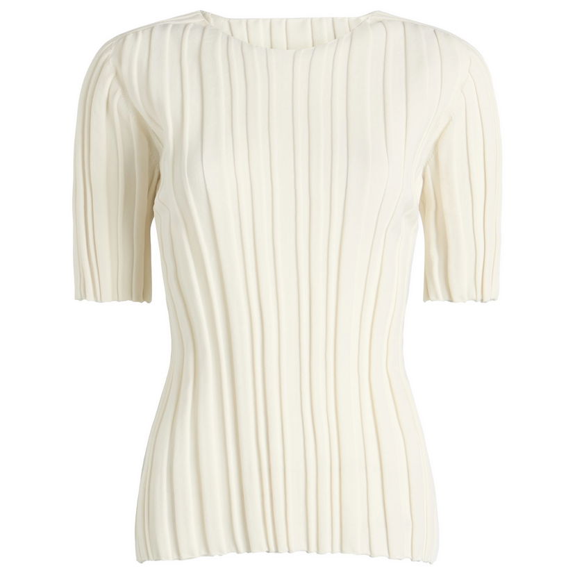 T-paita Pleats Please Issey Miyake Issey Miyake Pleats Please Rib Knit T-Shirt Valkoinen | PP56KK852-02