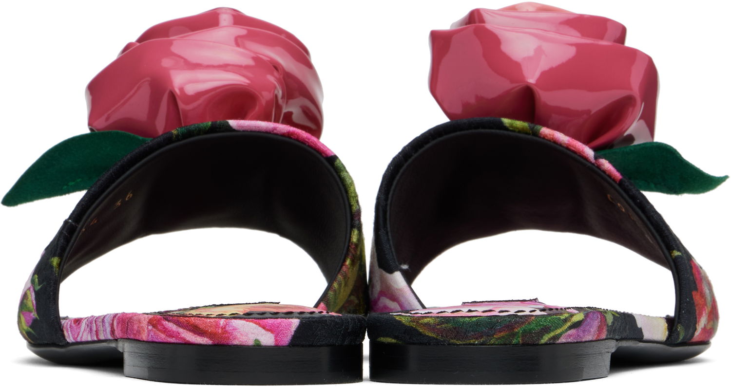 Kengänhoito Dolce & Gabbana Dolce&Gabbana Rose Print Brocade Slide Sandals Monivärinen | CQ0634 A6N91, 1