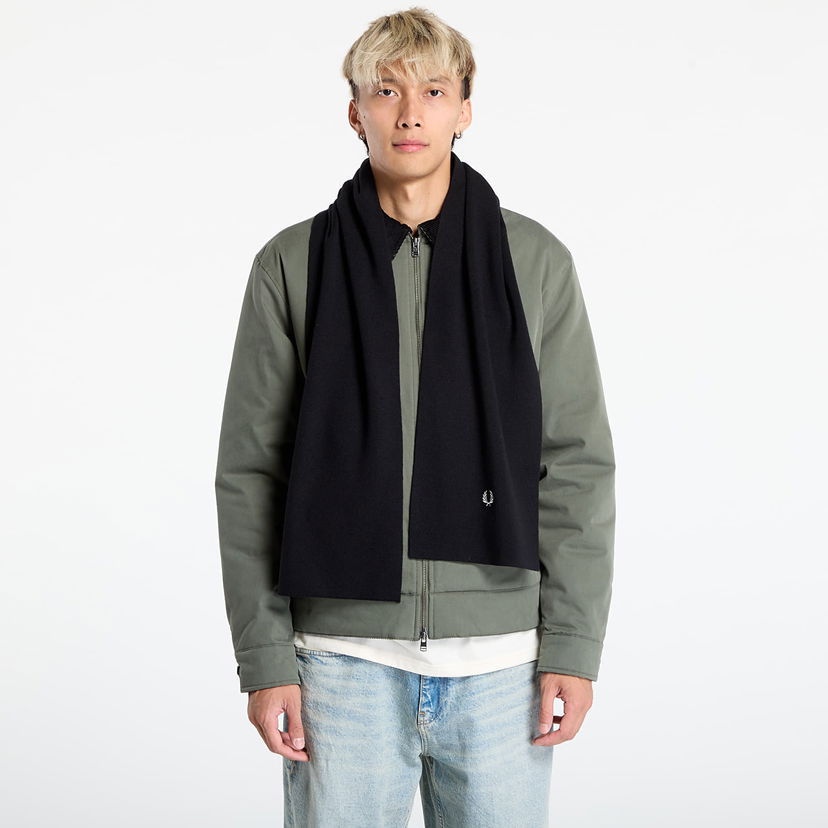 Huivi Fred Perry Fred Perry Classic Merino Wool Scarf Musta | C8140 843