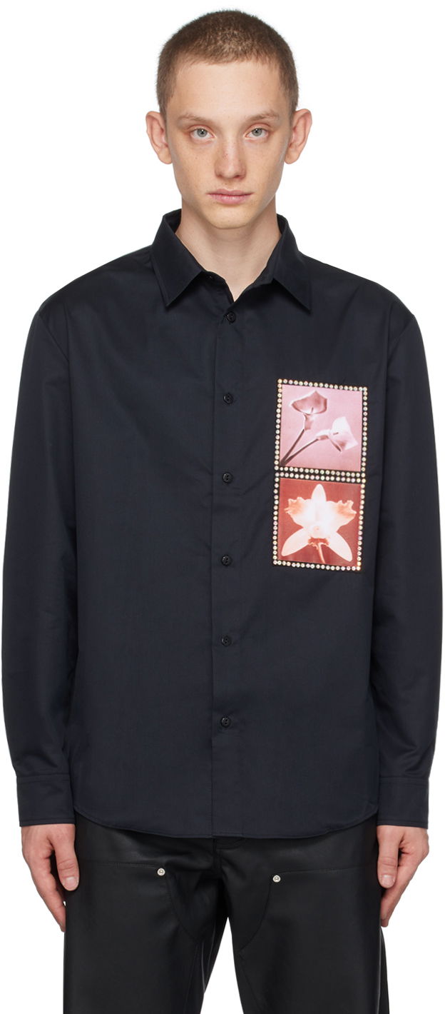 Paita MISBHV Floral Print Shirt Musta | 231M179