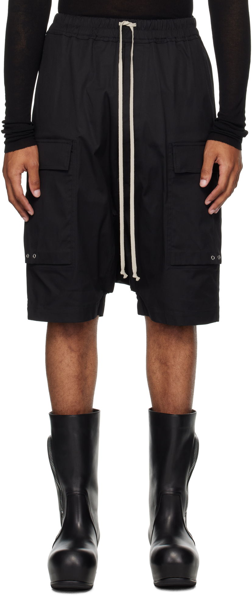 Shortsit Rick Owens Rick Owens Concordians Cargo Pods Shorts Musta | RU02E1389 TE