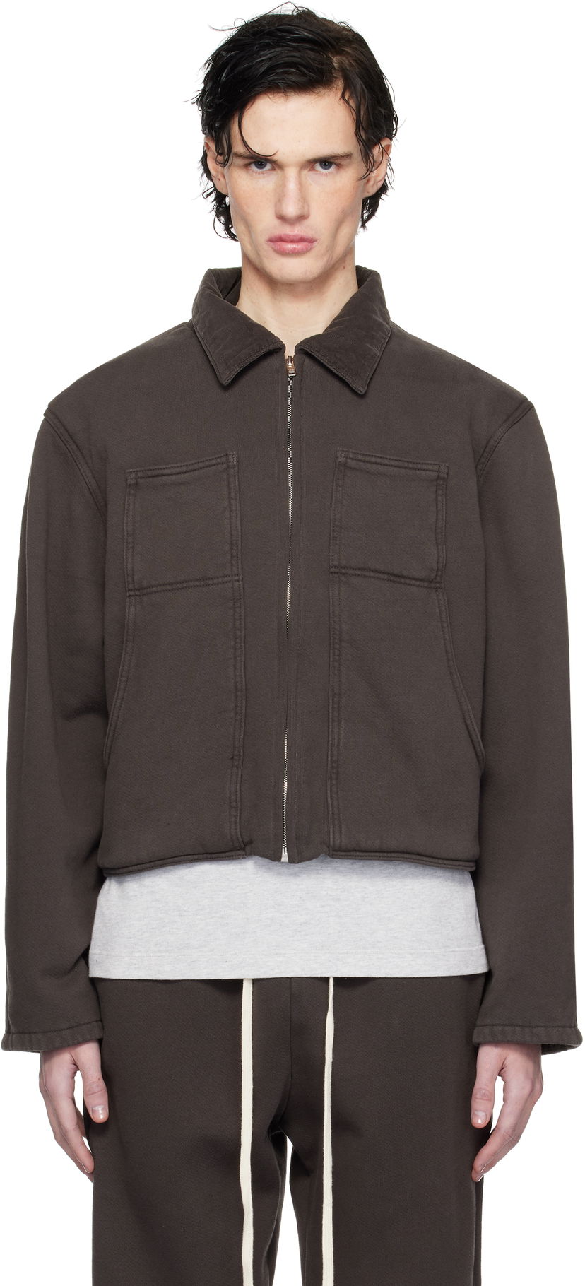 Huppari LES TIEN Utility Cropped Jacket Harmaa | CF-1097