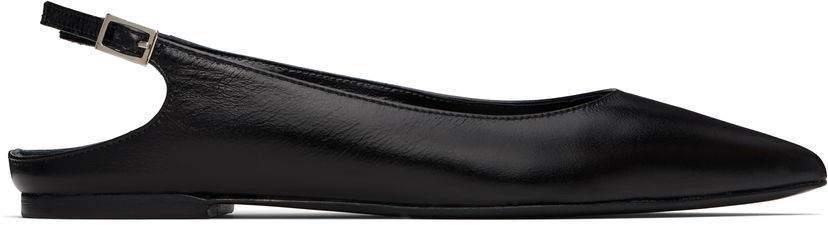 Asusteet BY FAR BY FAR Koyna Creased Calf Leather Ballerina Flats Musta | MWFFC026CL034BK001PL