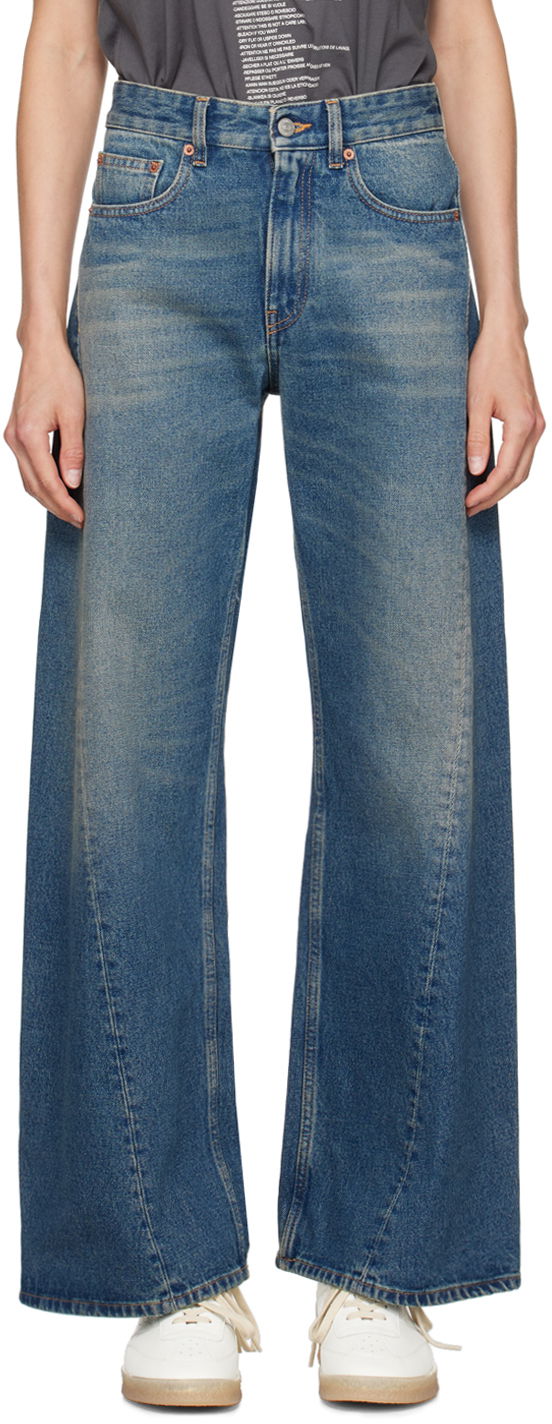 Jeans Maison Margiela MM6 Blue Twisted Outseam Jeans Tummansininen | S52LA0238 S30589