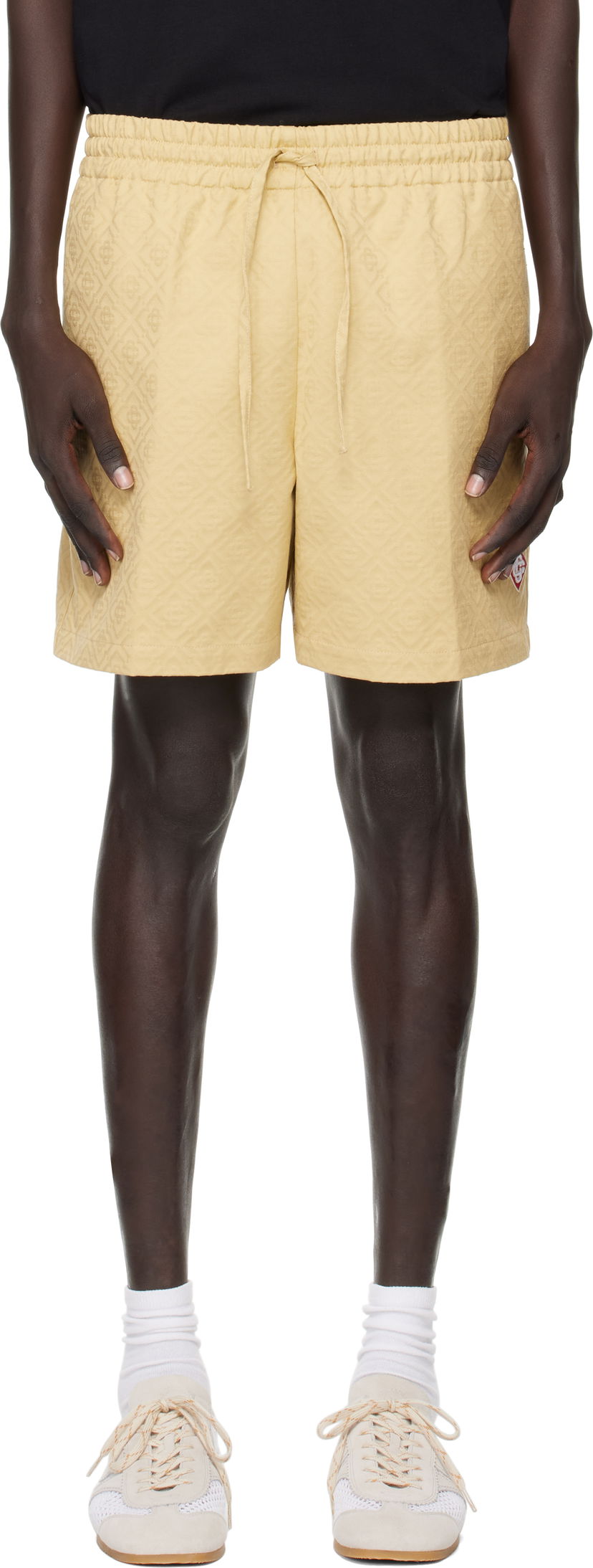 Shortsit Casablanca Casablanca Monogram Jacquard Shorts Keltainen | MPF25-TR-287-01