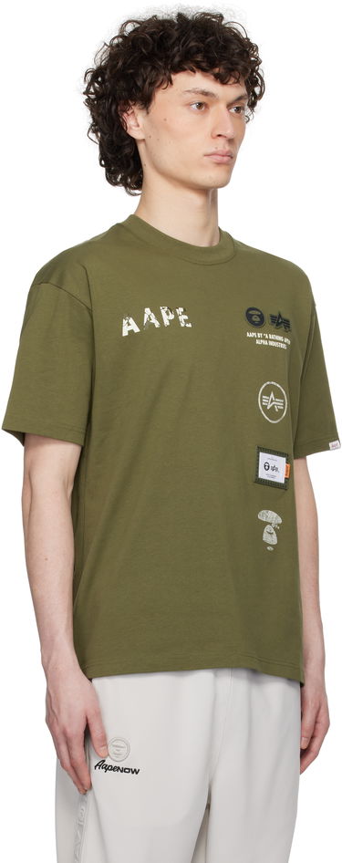 T-paita AAPE by A Bathing Ape AAPE by A Bathing Ape Alpha Industries Edition 'Universe' T-Shirt Vihreä | AAPTEM9712XXNKHD, 1