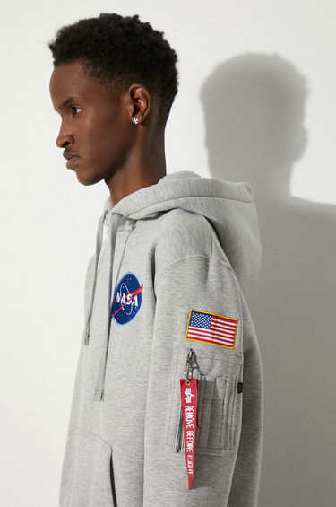 Huppari Alpha Industries Space Shuttle Hoody Harmaa | 178317-17, 4