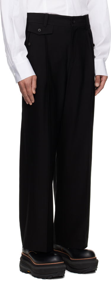 Housut Feng Chen Wang Feng Chen Wang Slashed Wide Leg Trousers Musta | FUS19TR27B, 1