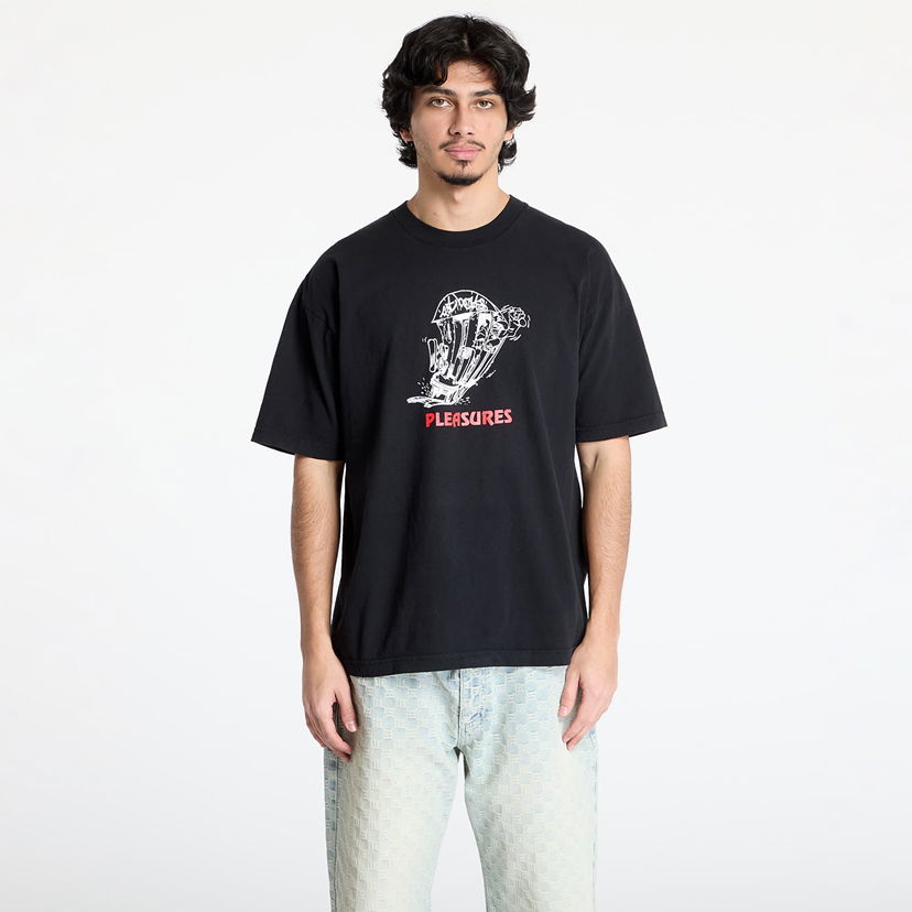 T-paita Pleasures Pleasures 9Th Street Graphic T-Shirt Musta | P25SP067 BLACK
