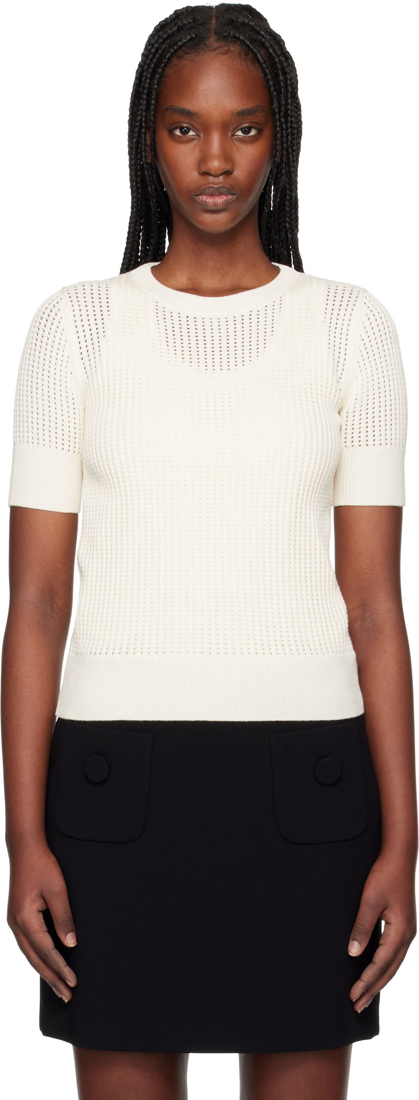 Villapaita Max Mara Max Mara Ebbri Knitted Sweater Valkoinen | 2516361071600