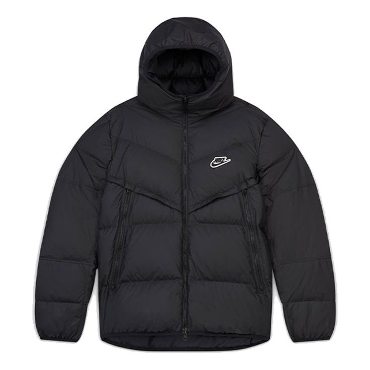 Puffer takki Nike Sportswear Down-Fill Windrunner Hooded Down Jacket Musta | CU4405-010