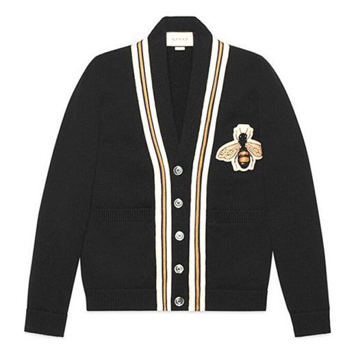 Villapaita Gucci Gucci Cardigan with Applique Musta | 456883-X5H38-1082