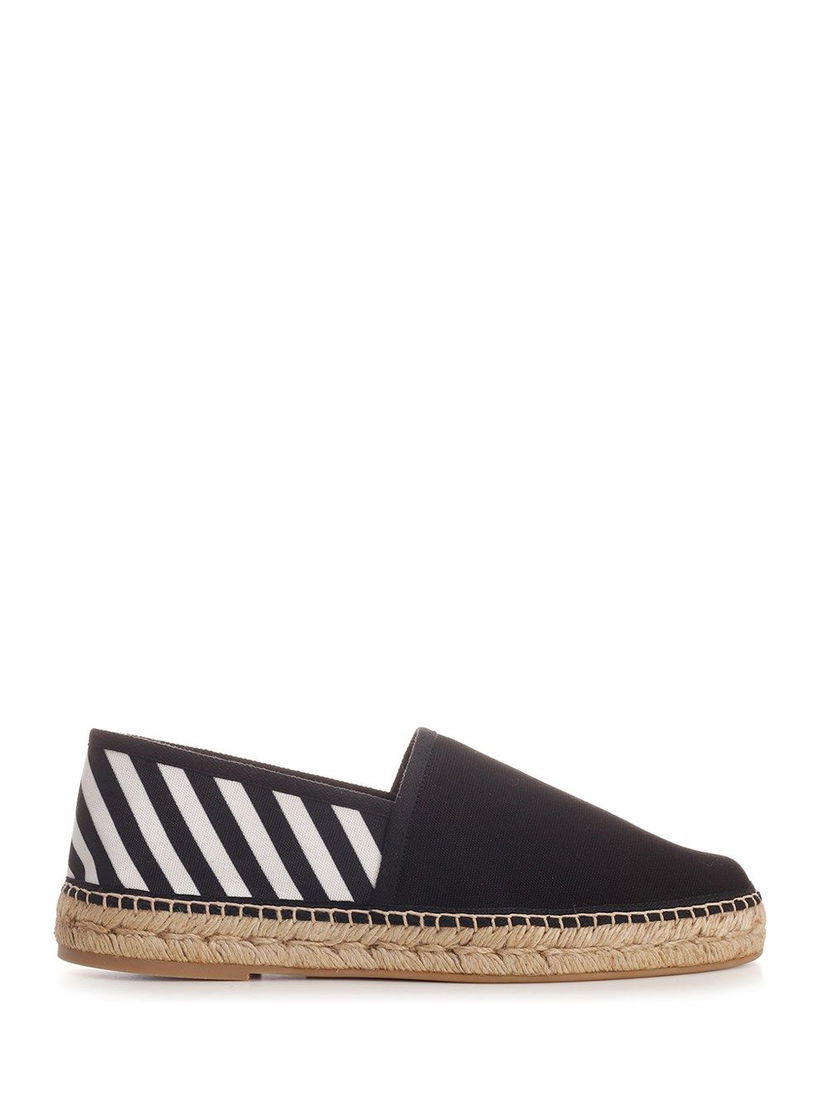 Tennarit ja kengät Off-White Diagonal Striped Canvas Espadrilles Musta | OMIB002S21FAB0011001