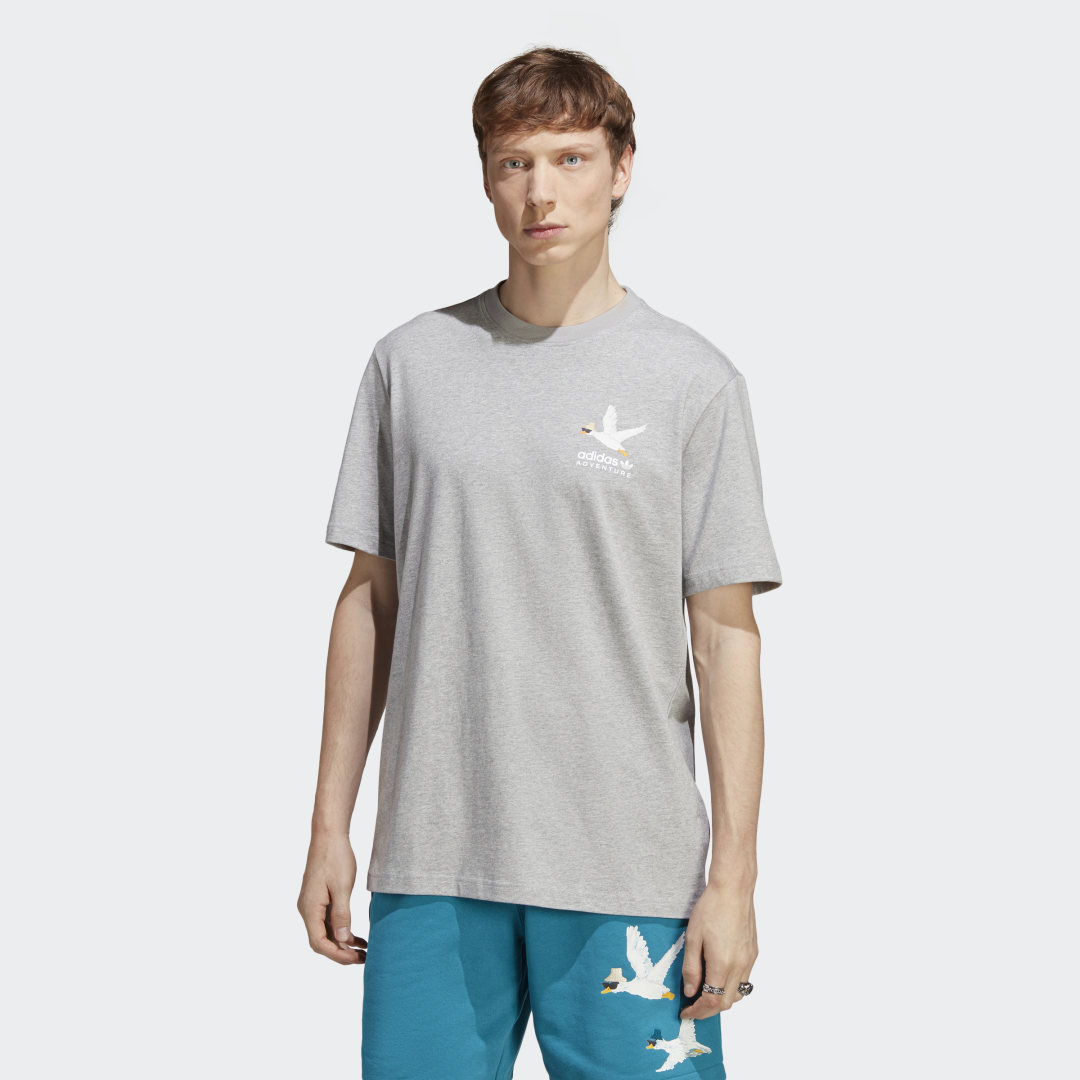 T-paita adidas Performance Tee Adventure Graphic Duckies Harmaa | HZ1147, 0