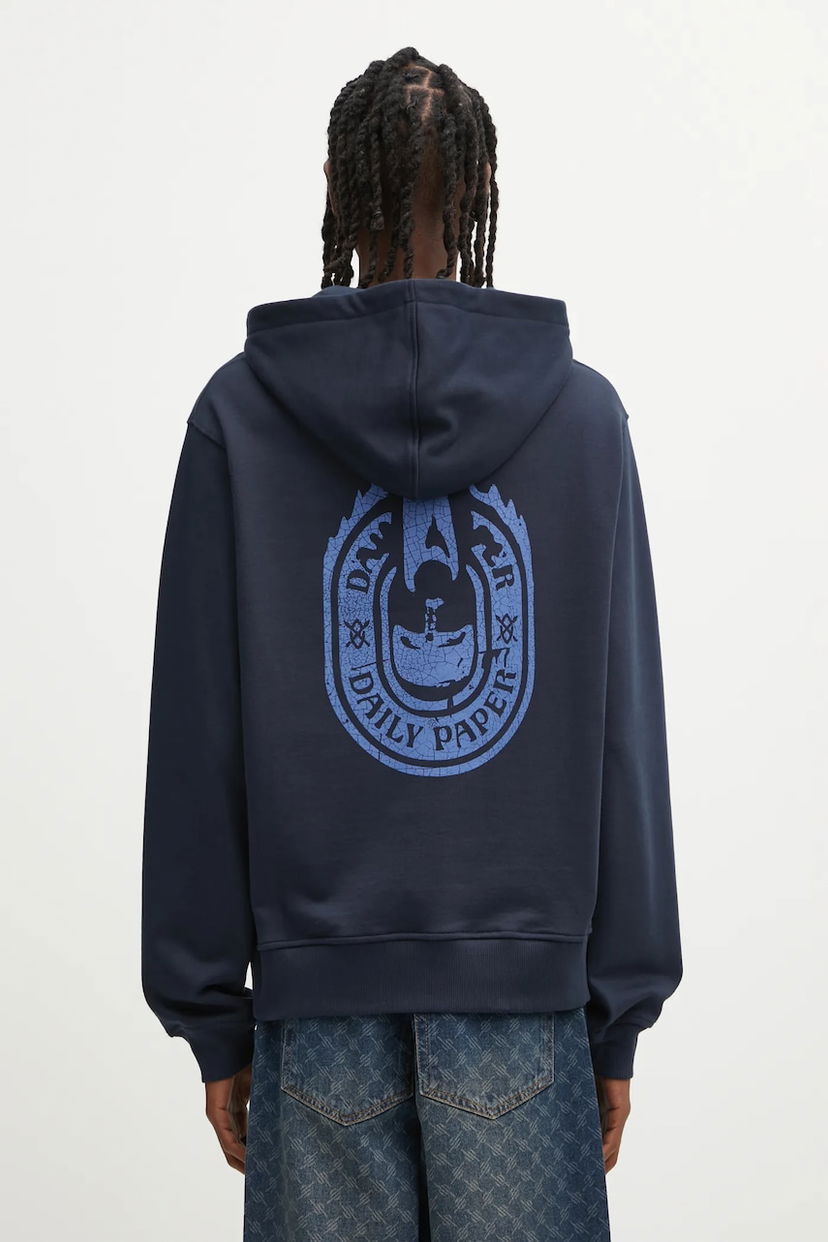 Huppari DAILY PAPER Daily Paper Candle Label Graphic Print Hoodie Tummansininen | 2521106