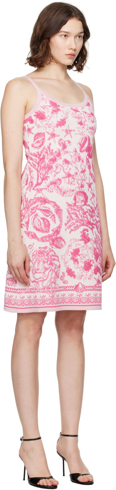 Mekko Versace Versace Underwater Barocco A-Line Knit Minidress Vaaleanpunainen | 1020361_1A14732, 1