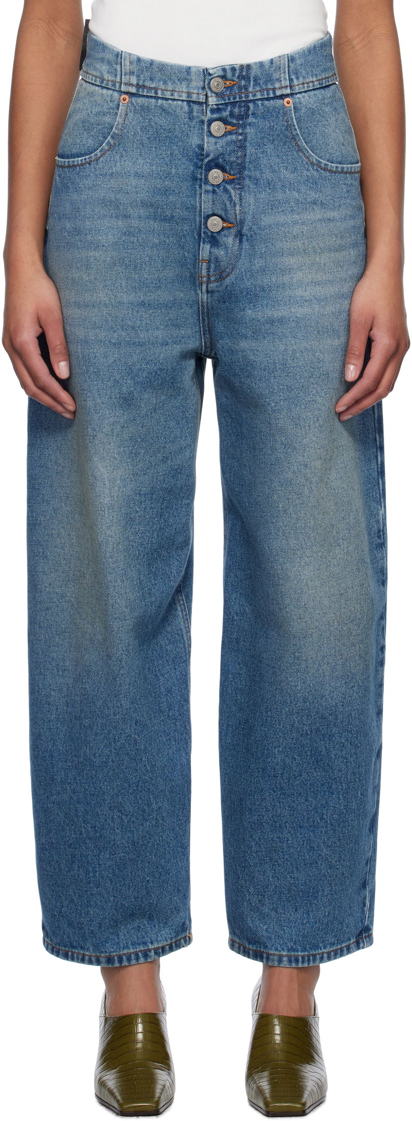 Jeans Maison Margiela MM6 Maison Margiela Button Jeans Sininen | S52LA0235 M30018