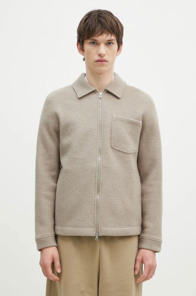 Takki Samsoe Samsoe Wool Shirt Jacket Beige | M22400082