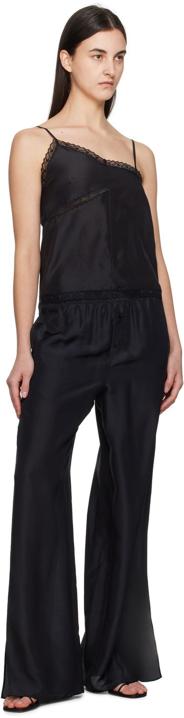 Housut Maison Margiela MM6 Maison Margiela Light Silk Pyjama Pants Musta | S52KA0529 M35244, 3