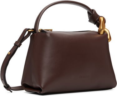 Olkalaukku JW Anderson JW Anderson The JWA Small Corner Leather Shoulder Bag with Sculptural Link Handle Ruskea | HB0758-LA0232, 4