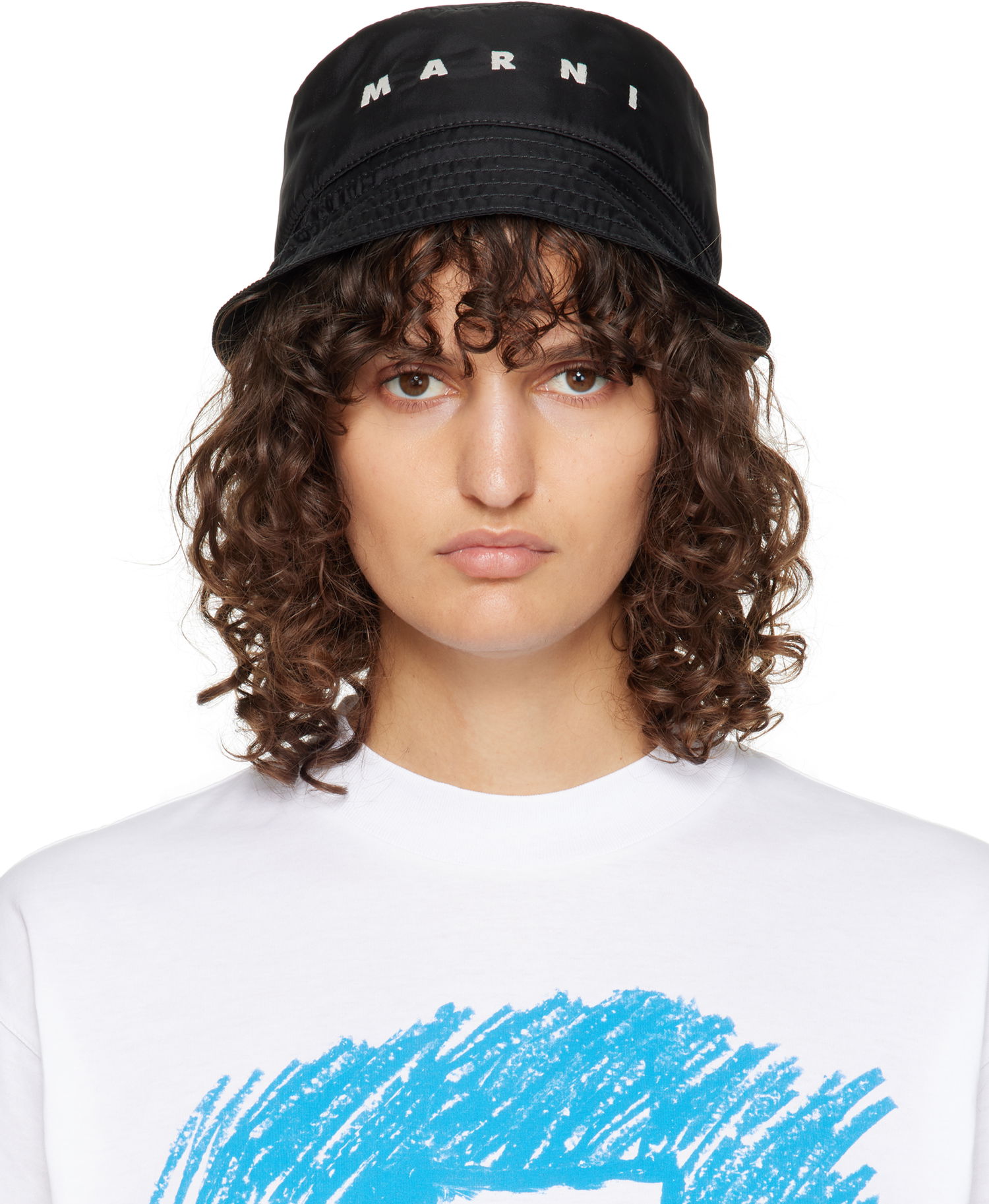 Hattu Marni Embroidered Logo Bucket Hat Musta | CLZC0110SW UTN923, 0