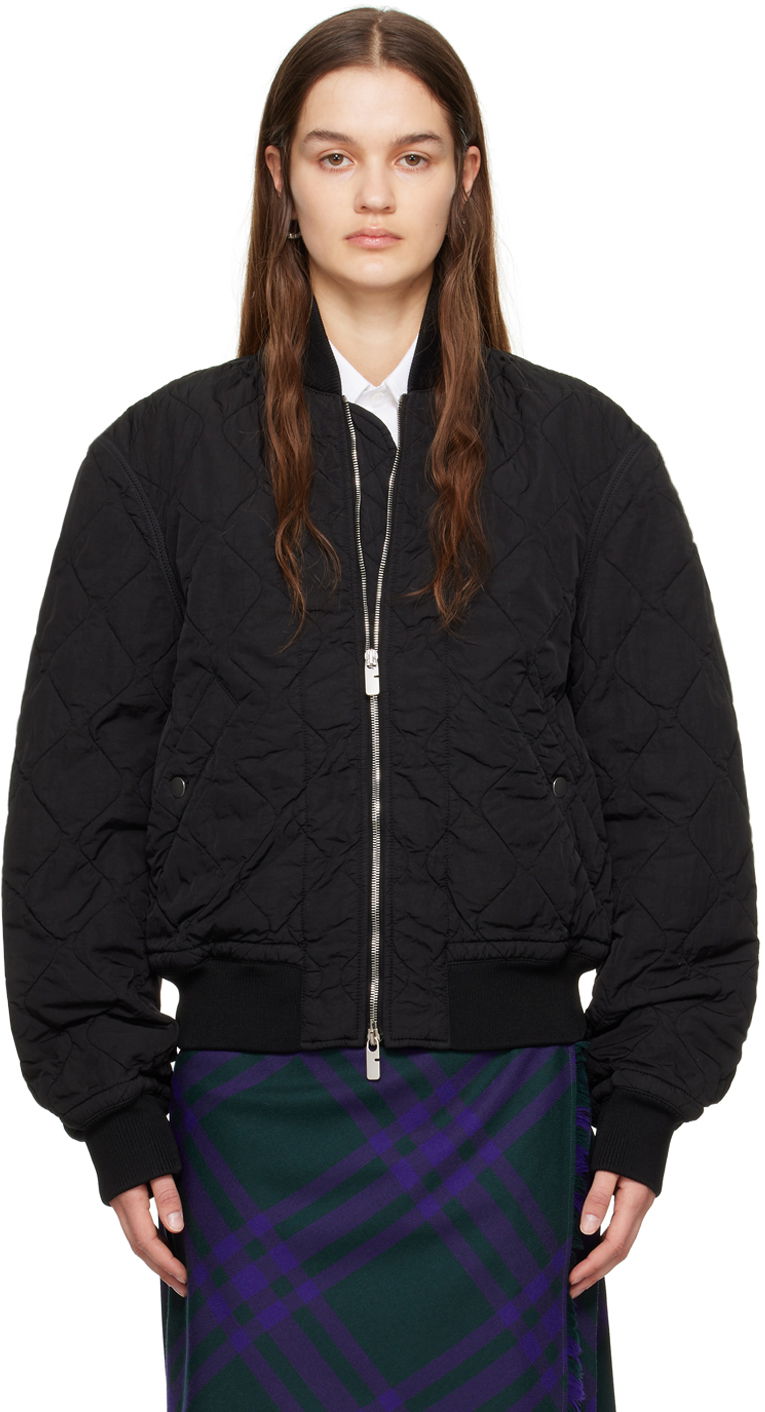 Bomber-takki Burberry Quilted Bomber Jacket Musta | 8083827