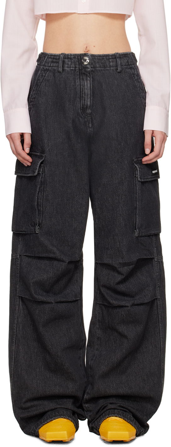 Cargo housut Coperni Coperni Faded Denim Cargo Pants Musta | COPP40852