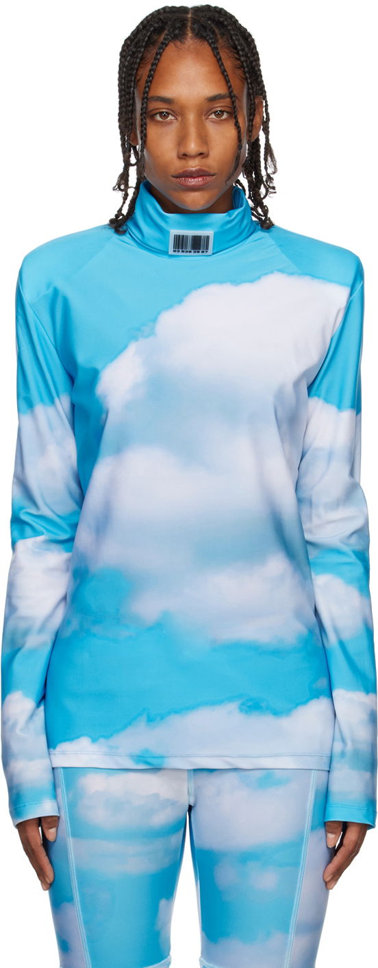Villapaita VETEMENTS VTMNTS Turtleneck Clouds Print Sininen | VL14TO300S