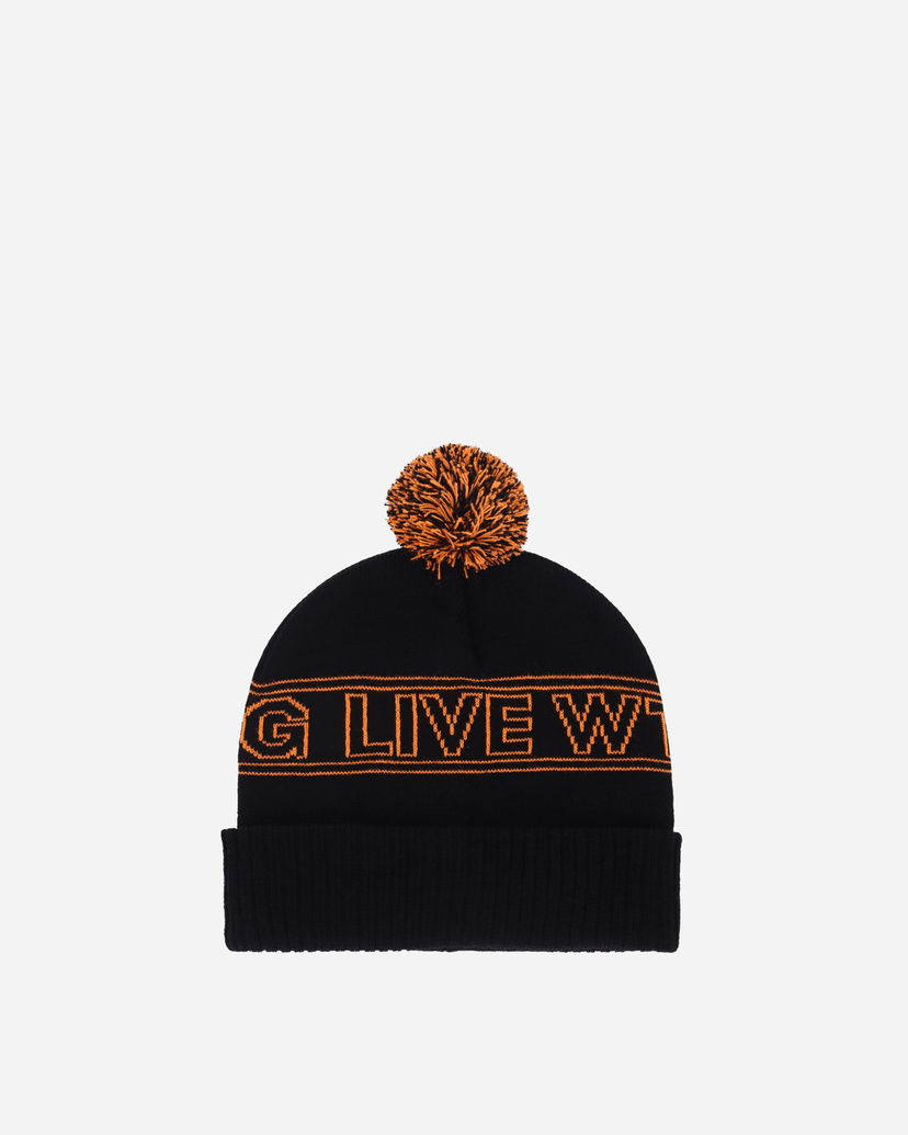 Pipo WTAPS Pom-Pom Beanie with Logo Band Musta | 242MADT-HT03 002