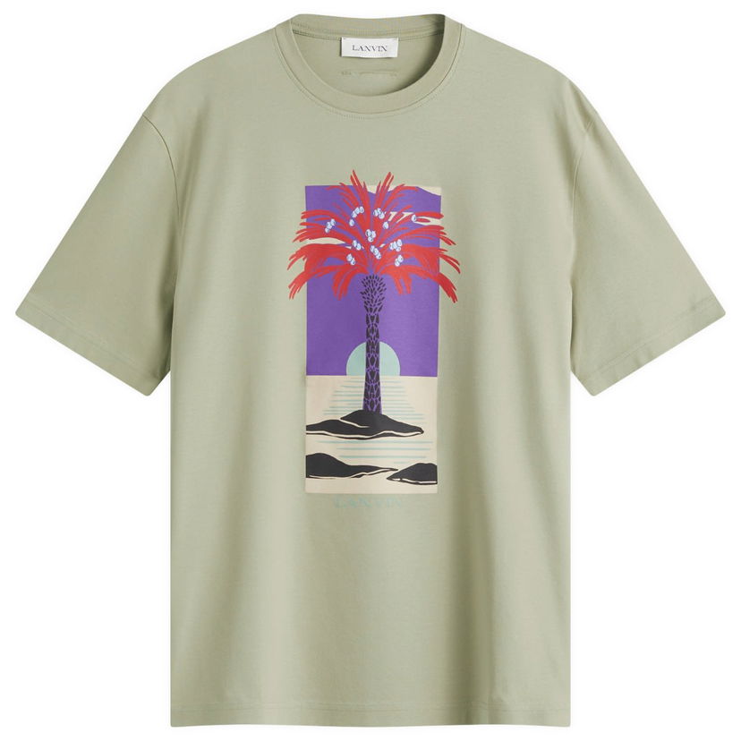 T-paita LANVIN Lanvin Men's Palm Tree Print T-Shirt Vihreä | RM-TS0115-J173-P25-025