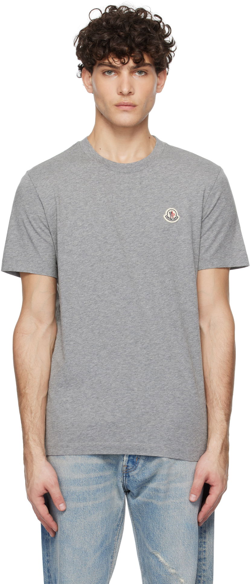 T-paita Moncler Three-Pack Logo Patch T-Shirt Harmaa | K10918C00026829H8