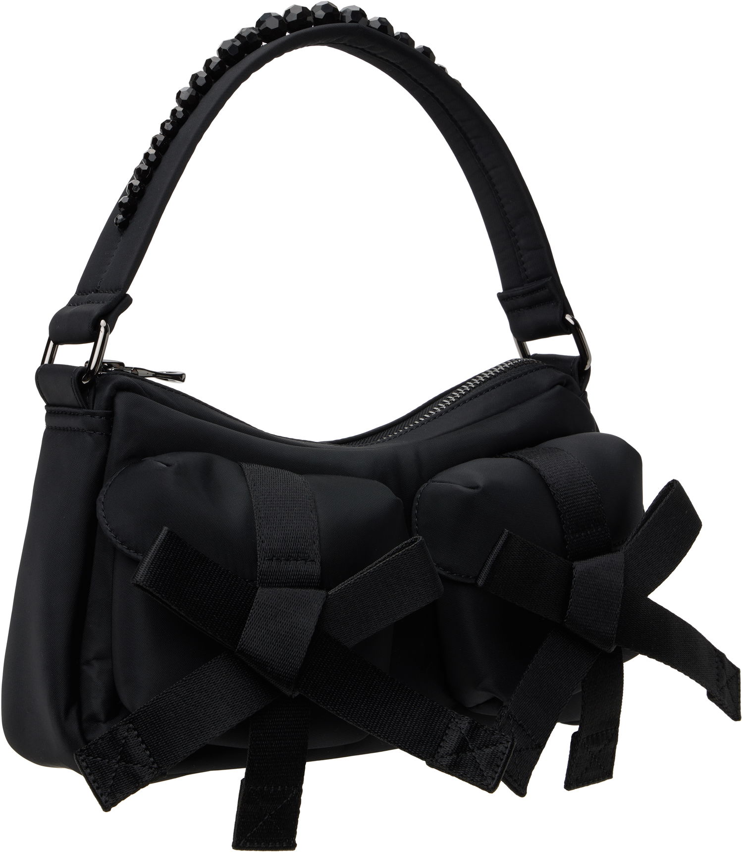 Käsilaukku Simone Rocha Simone Rocha Beaded Utility Bow Pochette Bag Musta | BAG176B 0761, 1
